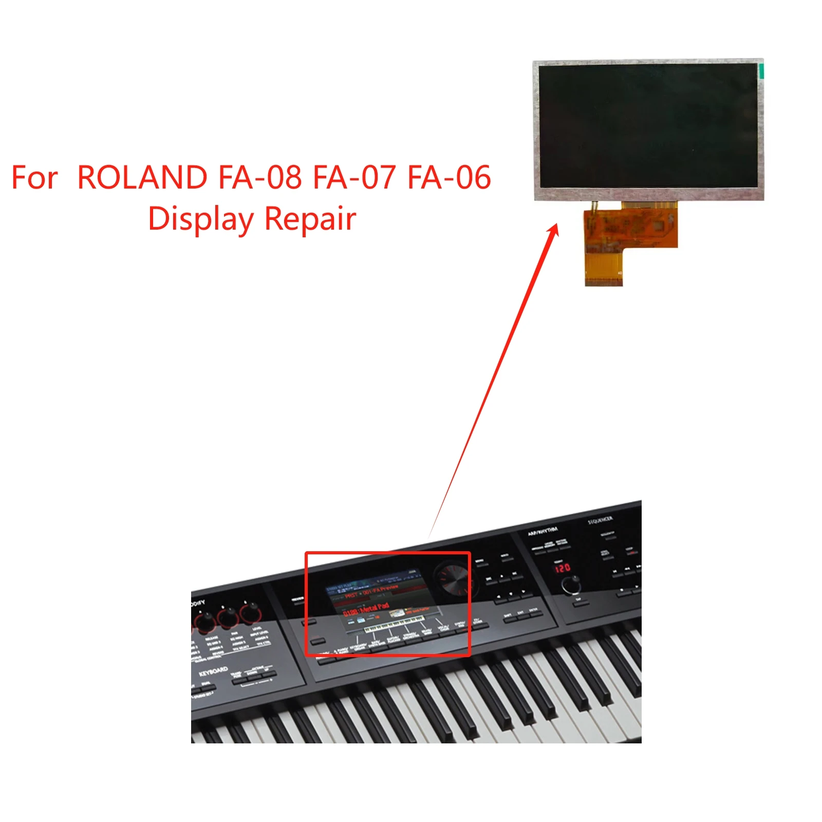 ローランド-fa-08-fa-07-fa-06-lcd-スクリーンディスプレイの交換用