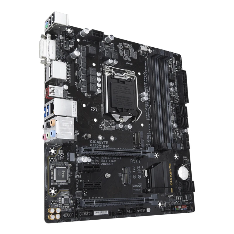 Imagem -03 - Placa-mãe Gigabyte-b360m D3p M-atx Intel B360 Lga1151 Ddr4 Sata3 M.2 Dvi-i dp