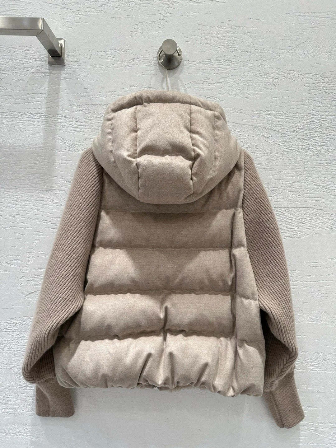 เสื้อโค้ทขนเป็ดแคชเมียร์แบบมีฮู้ดซิปสไตล์ลำลองสำหรับฤดูใบไม้ร่วง-ฤดูหนาว