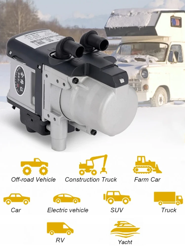 Ogrzewacz diesla 12V 6KW z jedno-/dwukierunkowym pilotem zdalnego sterowania, wyświetlaczem LCD, bezszczotkową pompą wodną, do ogrzewania samochodów, furgonetek, ciężarówek i podgrzewania silnika. — 2