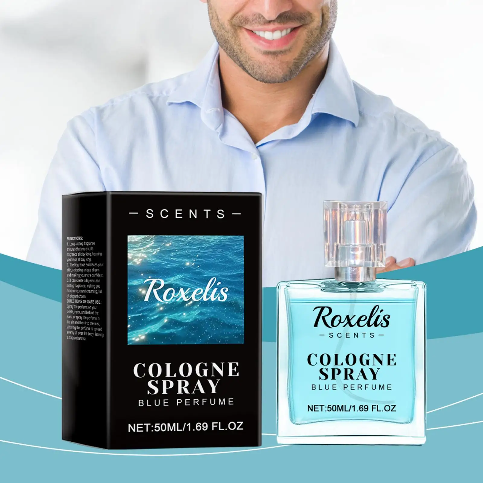 

Roxelis 50 мл парфюм с голубым океаном и одеколом, стойкий жгут, очаровательный освежающий аромат, парфюм для свиданий, атмосфера, одеколон, парфюм