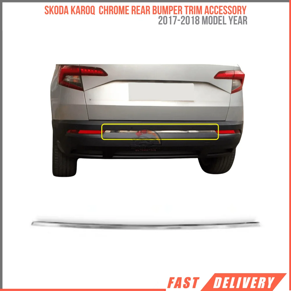 FOR SKODA KAROQ 2017-2018 CHROME REAR BUMPER TRIM ACCESSORY STAINLESS STEEL AFFORDABLE CAR PARTS