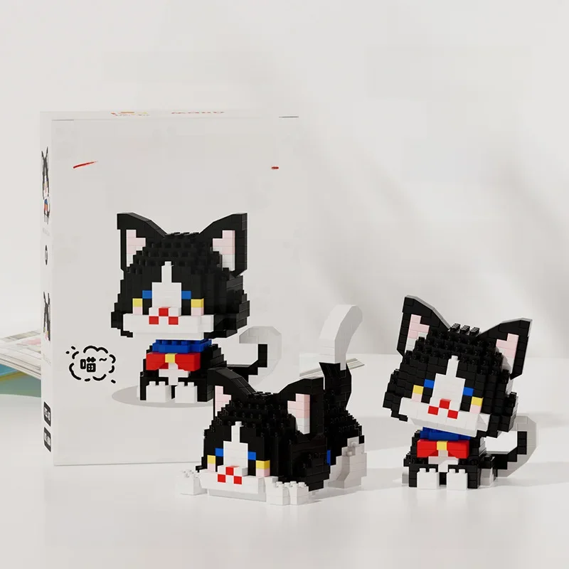 Décennie s de construction miniatures Mmodel pour enfants, série Kawaii Pet Cat, assemblage d'ornements, jouets d'anniversaire, nouveau