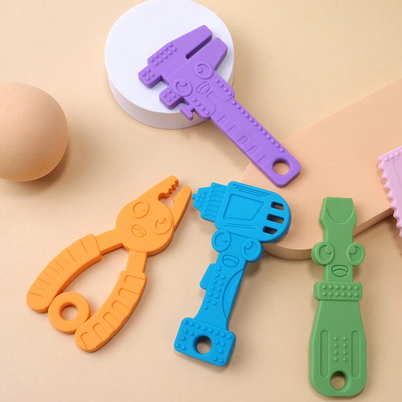 2/3PCS-set Baby Silicone Teether Wrench Food Grade Chewing Toy Silicone Tiny Rod Children\'s Goods Nurse Gift Baby Teether Toys