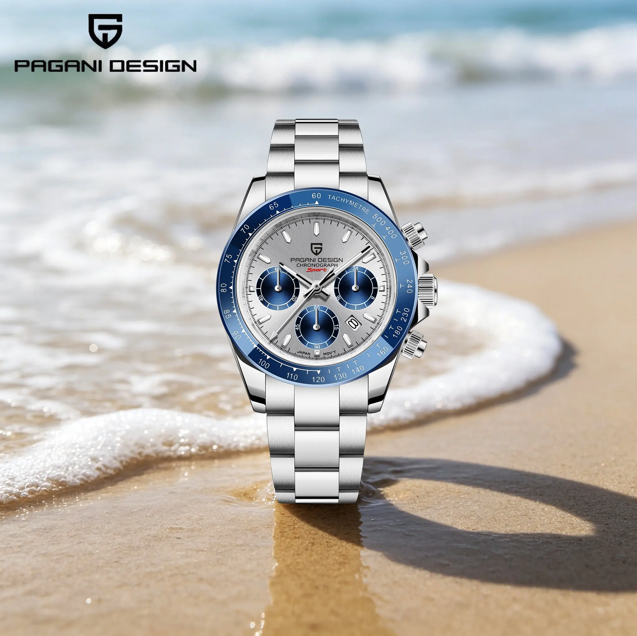 PAGANI DESIGN Men's Elegant Quartz Watch Light Luxury Trend Style Sapphire Glass Mirror Small Three-Pin Calendar Luminous Watch