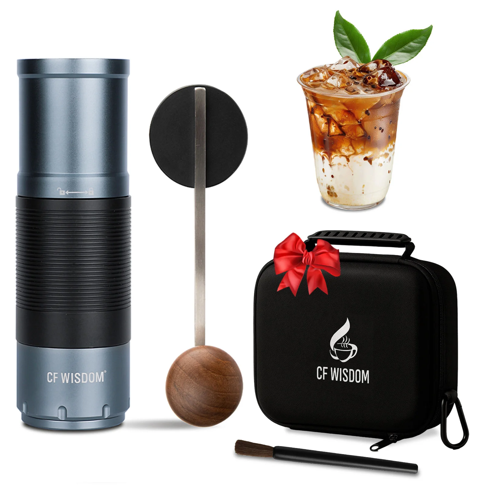

2-in-1 Manual and Electric Coffee Grinder with Gift Box, Coffee Bean Grinder for Holidy Present Christmas Thanksgiving birthdays