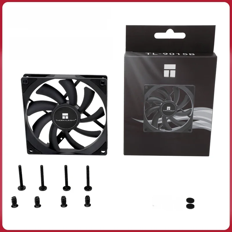 Thermalright TL-9015B PWM, wentylator do obudowy komputera, 4-pinowy, 90 mm, cichy, do chłodzenia procesora, wentylator do komputera, wentylatory do obudowy, 12 V, możliwość regulacji prędkości obrotowej. — zdjęcie produktu 7