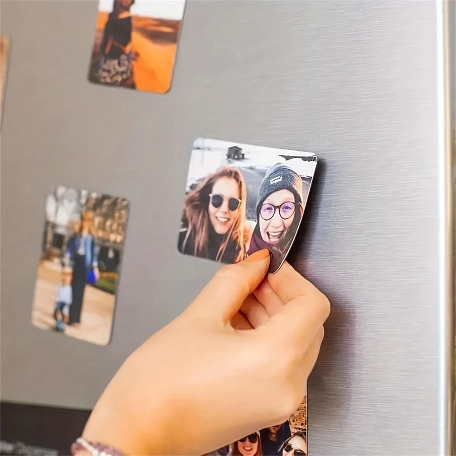 Round Square Rect Custom Photo Fridge Magnets Personalized Picture Frame Graduation Mother’s Day Office Display Decor