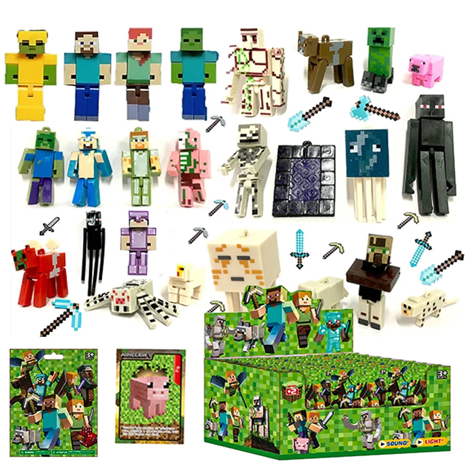 

2026 Minecraft Blind Box Mini Action Figure Set Pixel Game Character Ornament Kids Birthday Christmas Surprise Gift Toys
