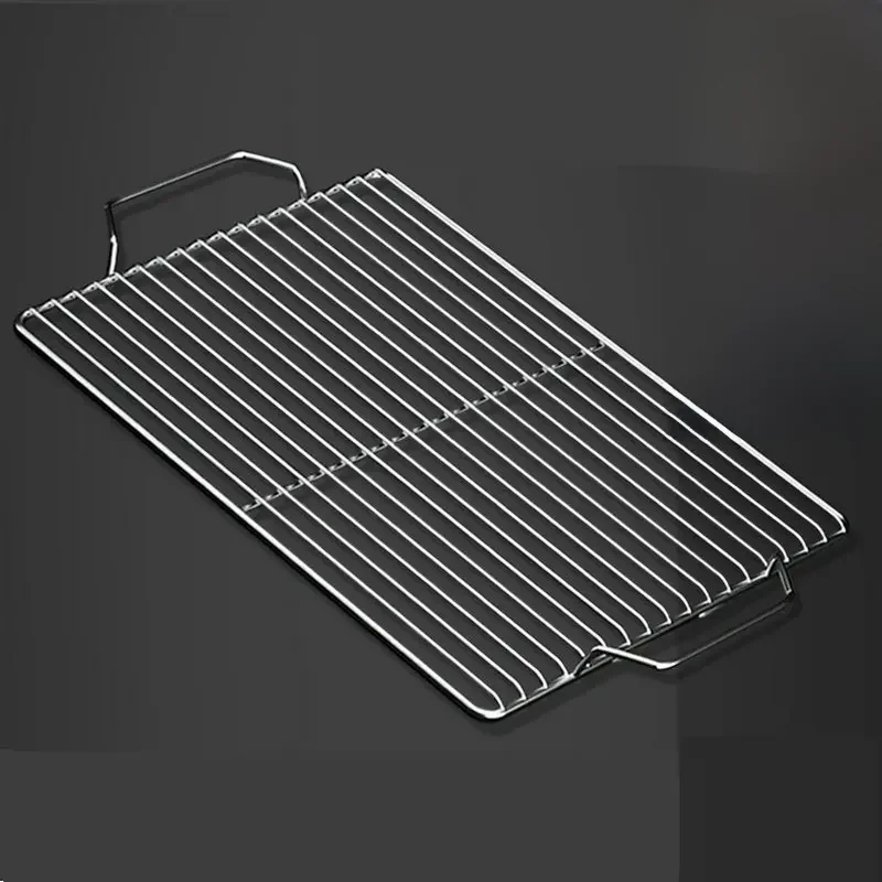 Grille de charbon de bois pour barbecue, grille métallique en acier inoxydable 304 de qualité alimentaire, filet en maille avec deux pièces pour une utilisation pratique