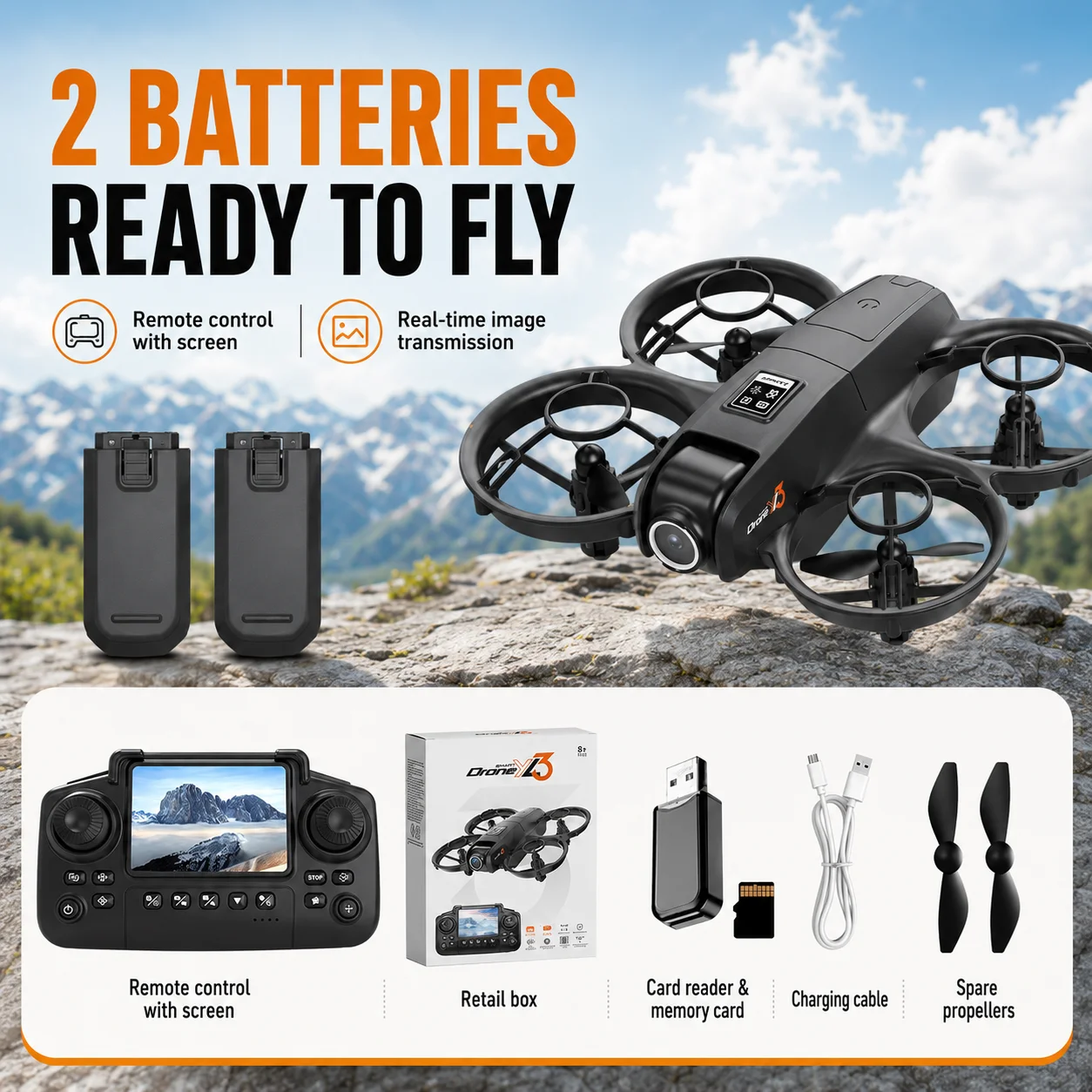 Drone Rc Full Form - Мини-дрон ZNLYRION YL3PK с полной защитой,