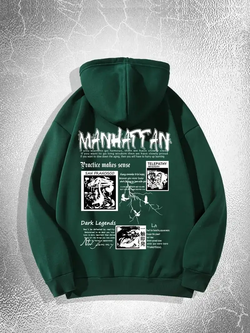 2024 Spring  Autumn Men's New Hoodie 3D Peace Dove Pattern Printed Fashion Hoodie Comfortable High Street Casual Loose Top