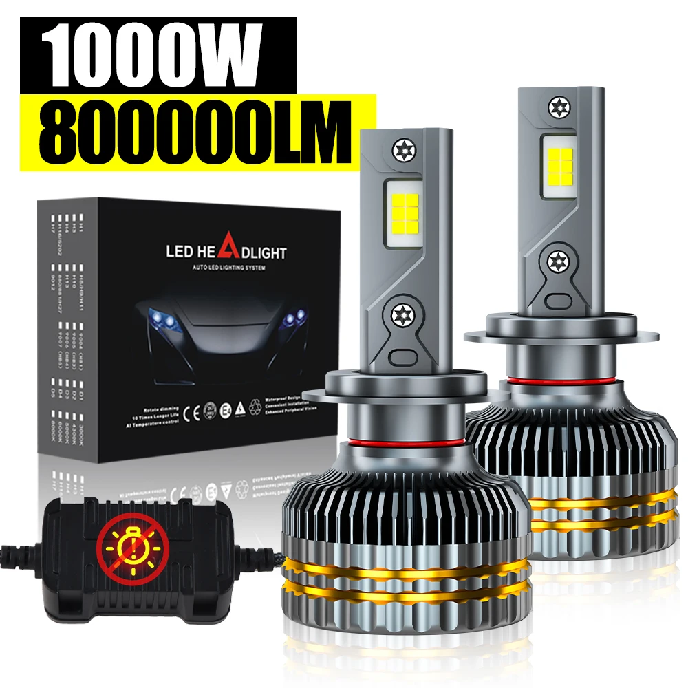 

H7 LED Car Headlight Bulb 800000LM H4 H11 7545 CSP H8 H9 HB3 9005 HB4 9006 9012 HIR2 Super bright Canbus No Error Cars Light 2pc