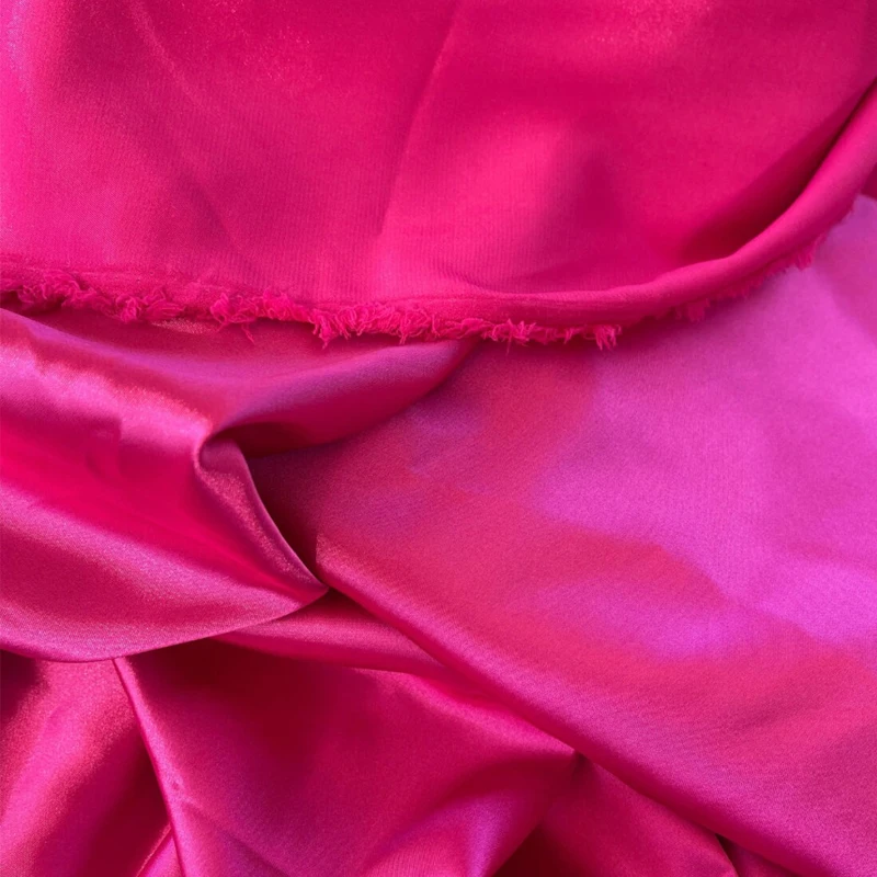 Luxury Peony Pink Stretch Silk Satin Fabric by Yard Charmeuse Satin Fabric for Bridal Formal Dress Clothing DIY Sewing Material