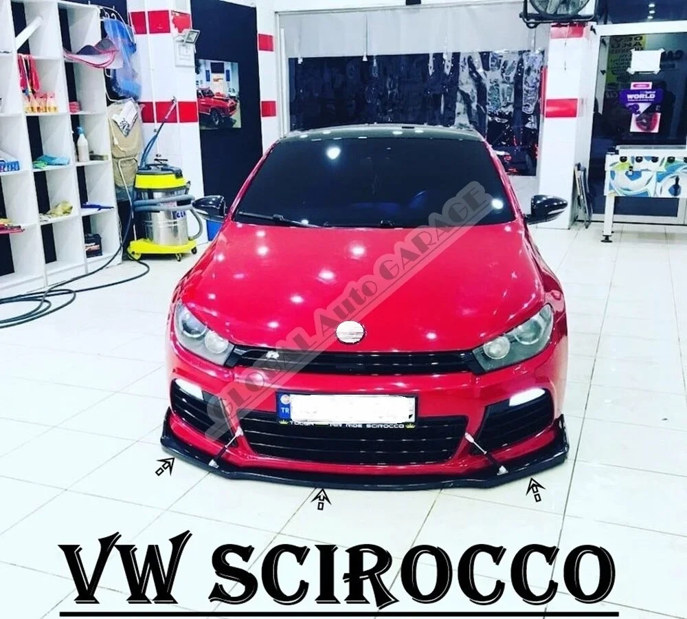 

For VOLKSWAGEN SCIROCCO Front Bumper Attachment Lip 2008-2020 Piano Glossy Black Splitter Diffuser Universal Spoiler Bumper Flap