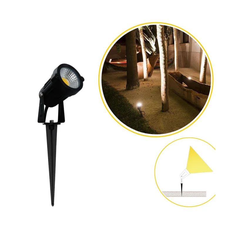 Espeto De Jardim 5W 7W 3500K Branco Quente Super Led IP66