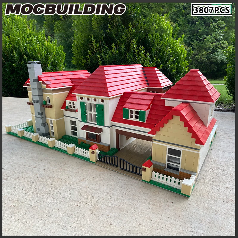 Moc Building Block House Model Villa Residence DIY Brick Landscape Series Collection Toys Birthday Gifts Playsets Xmas Present