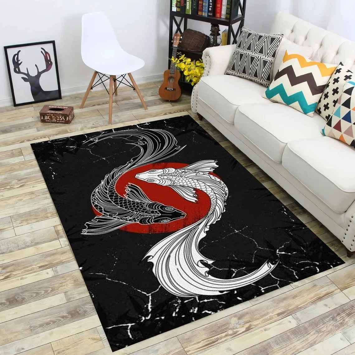 

Yin Yang,Koi Fishes,Fish Pattern Rug,Japanese Rug,Yin and Yang Design Rug,Popular Rug,Fish Fishing,Modern Area Rug,Floor Rug