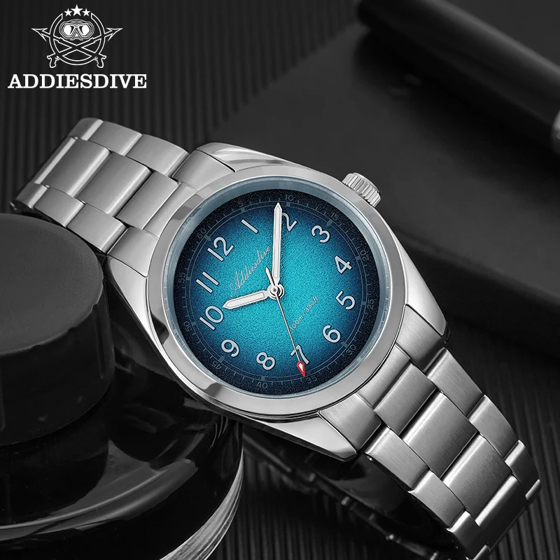 ADDIESDIVE New Luxury 36mm Woman Quartz Watch Japan 2035 Sapphire Glass Super Luminous Ladies Steel Wristwatch 100m Waterproof