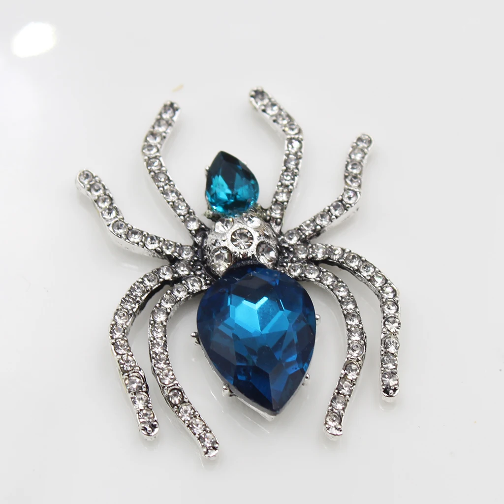 2Pcs Gothic Spider Flatback Applique, DIY Fashion Accessory for Clothing, Bags, Shoes & Jackets, Rhinestone Embellishment Button