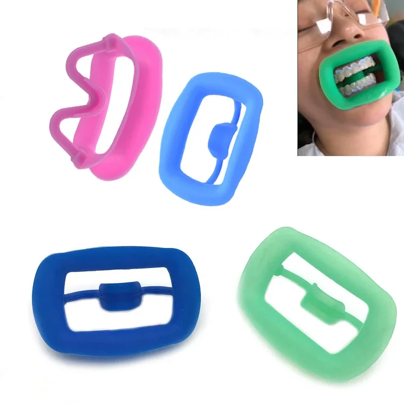 Écarteur de joue dentaire en silicone souple, ouvre-bouche, accessoires d'orthodontie, 4 couleurs disponibles