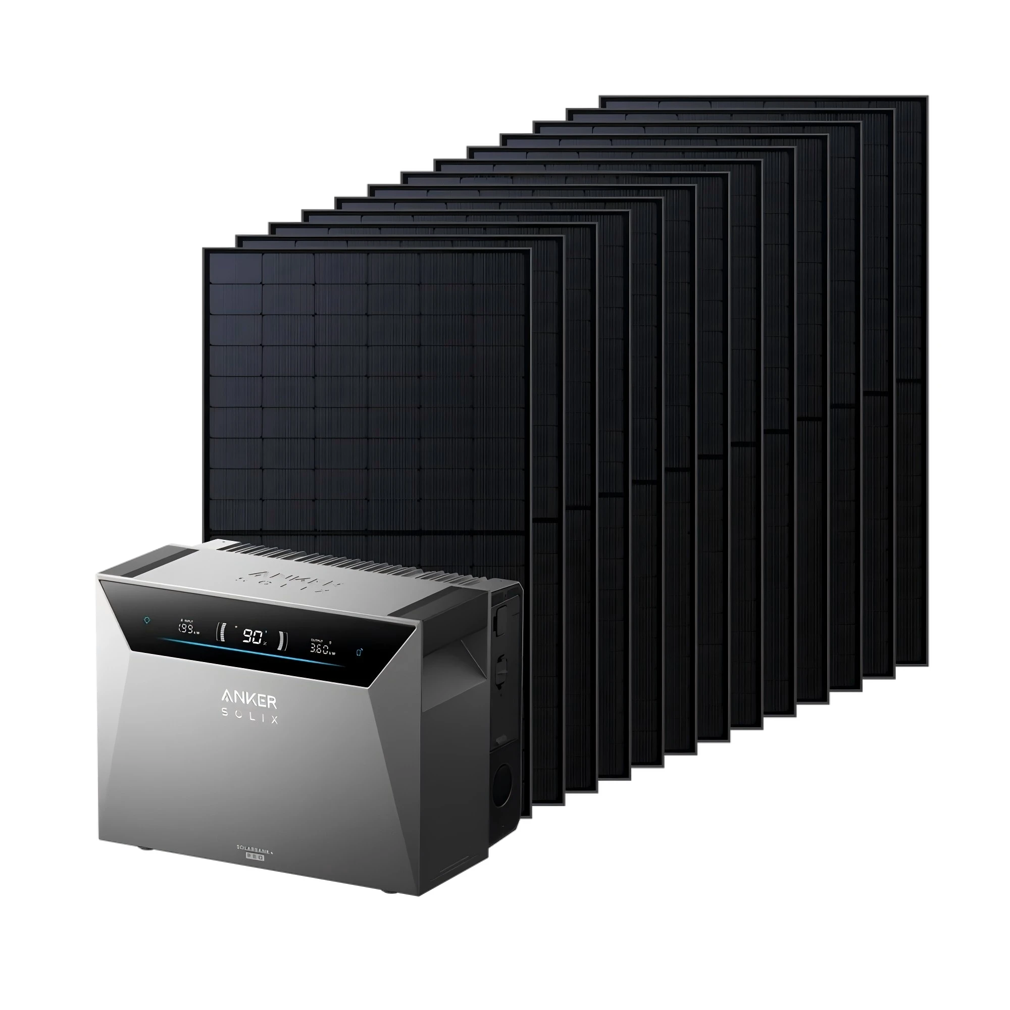 Anker SOLIX Solarbank 4 Pro, Balkonkraftwerk-Speicher, 12×500W Solarmodule, 4 MPPTs, 5000W Solareingang, Anker Intelligence, Plug&Play
