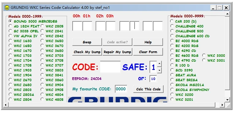 Car Radio Code Calculator V.2.0 Unlock Car Radio Code Car Stereo/Radio Code/Recode/Decode CD Over 170pcs Code for VW/Ford/Becker