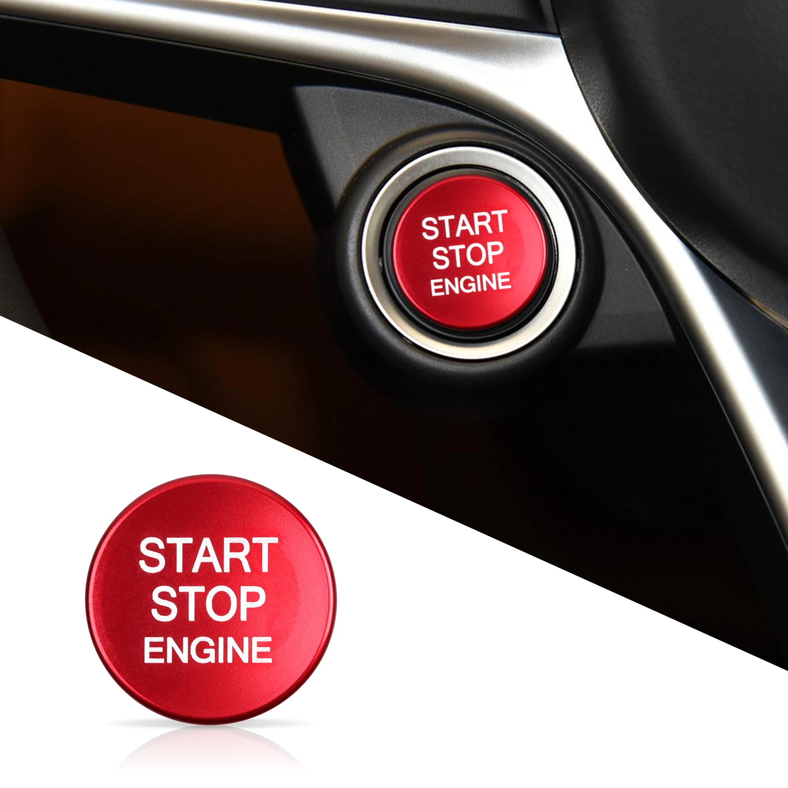 Car Engine Start Stop Button Cover Sticker Decal Start Ignition Button For Alfa Romeo Giulia 952 Stelvio 2017-2021 Accessories