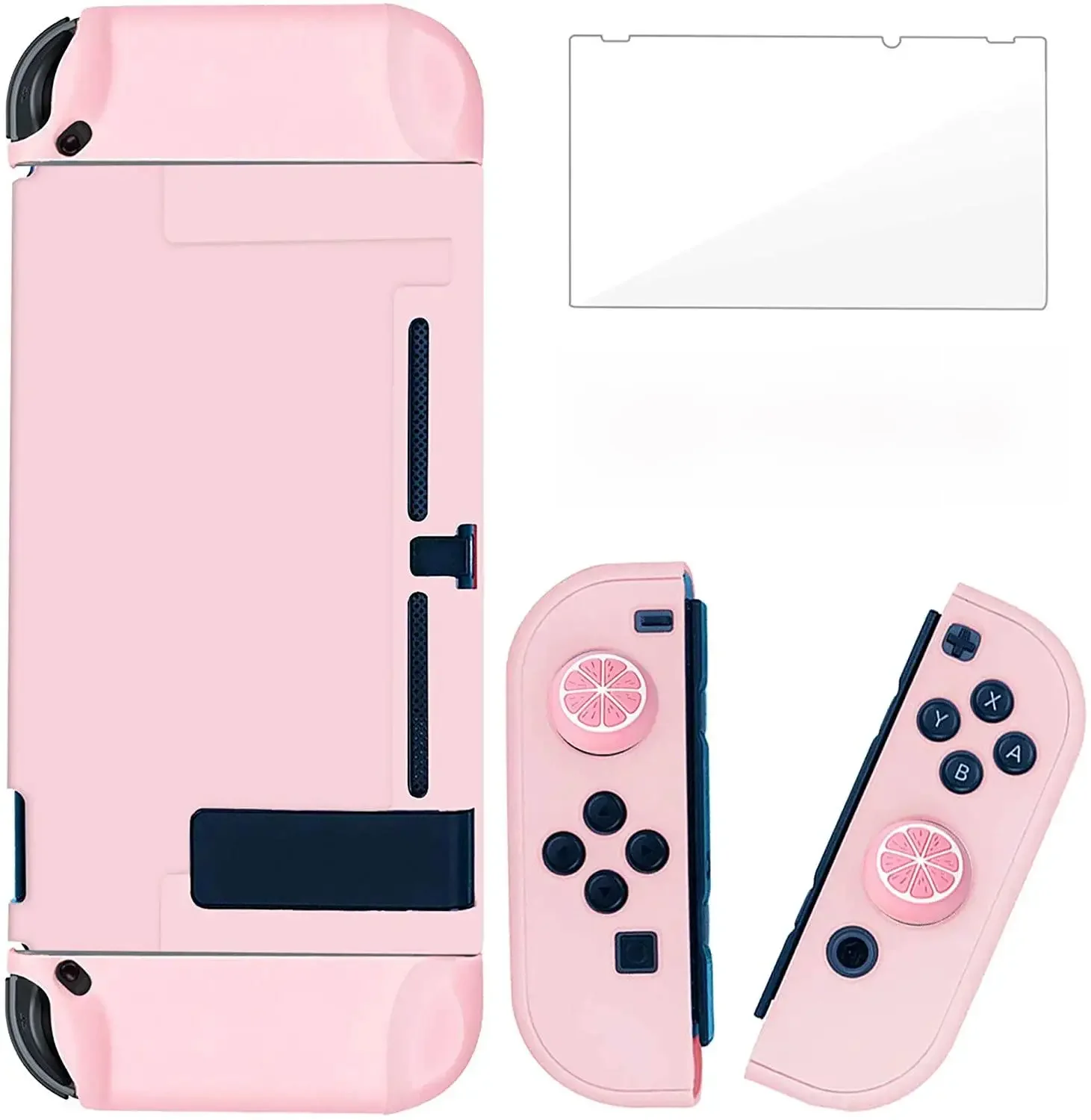 Pour Nintendo Switch Dockable Switch housse de protection JoyCon contrôleurs avec protecteur d'écran en verre, anti-rayures antichoc-Ab