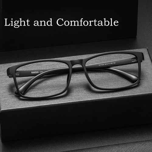 Imagen 2 del producto YIMARUILI, gafas TR90 flexibles ultraligeras a la moda para mujer, cómodas gafas graduadas ópticas cuadradas de gran tamaño, montura para hombres