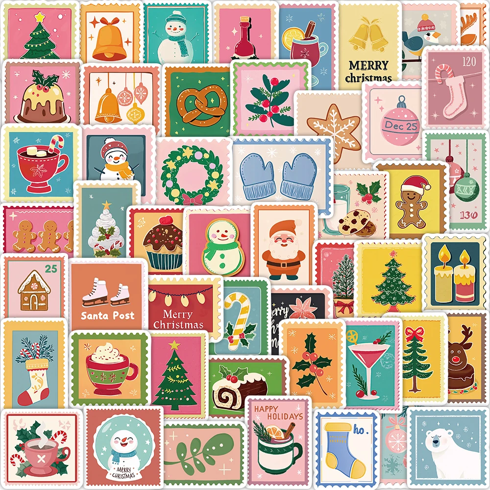 50PSC Cartoon Stempel Weihnachten Graffiti Aufkleber Dekoration Gitarre DIY Telefon Fall Gepäck Laptop Wasserdichte Aufkleber Spielzeug