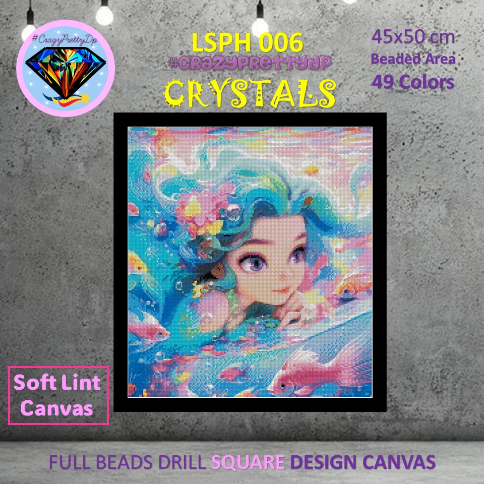 

Crazyprettydp алмазная живопись все кристаллы LSPHC 006 Русалка Хрустальный Декор Diy crazy pretty