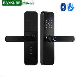 RAYKUBE Biometric Fingerprint Lock Door Lock Black X5 TT Lock APP Password IC Card Keyless Unlock Lock Smart Home Hotel