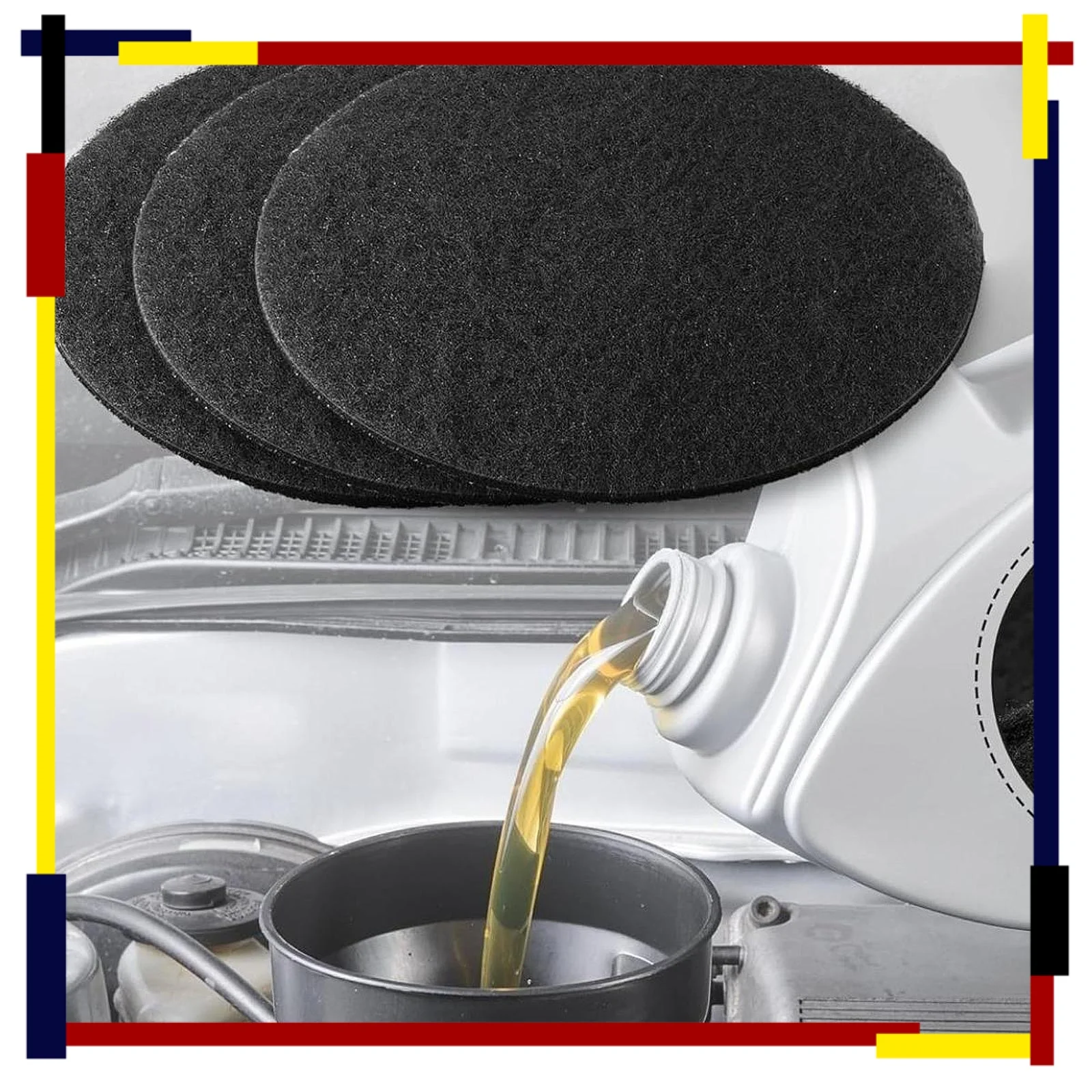 

Black Oil Drain Splash Pad for Garage Automotive Techs Car Oil Changing Leak Proof Work Mat Durable Protection