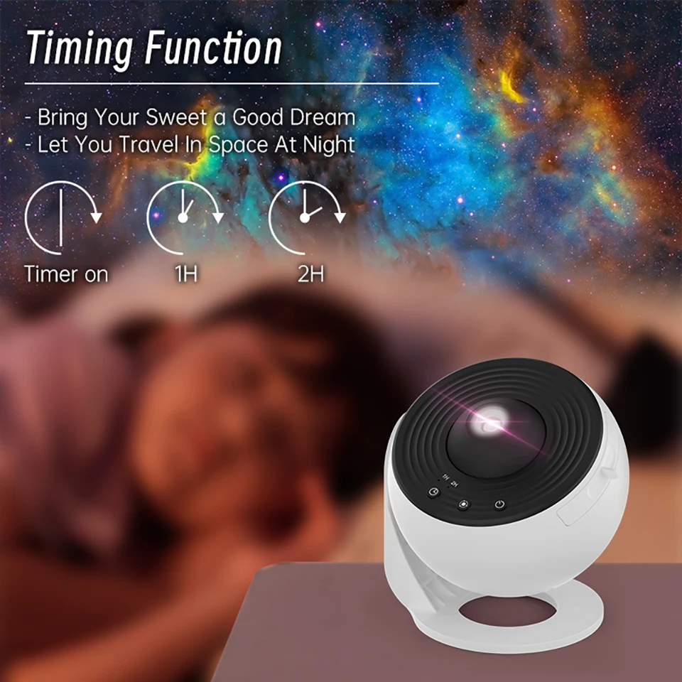 Nachtlicht Galaxie-Projektor Sternenhimmel-Projektor 360° ° Rotierende Planetariumslampe für Kinderzimmer Valentinstagsgeschenk Hochzeitsdeko – Detail 4
