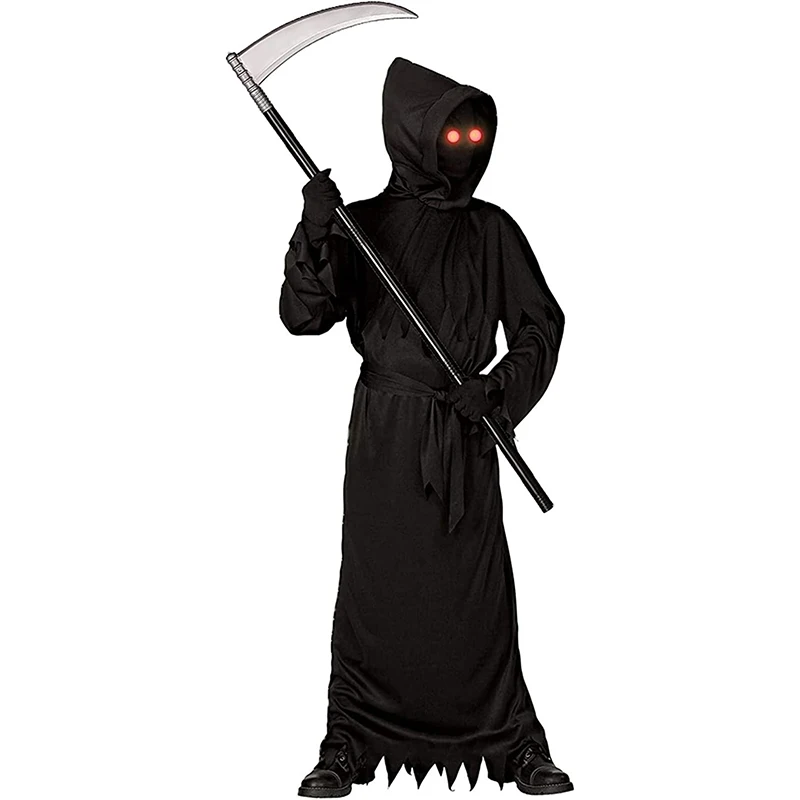 2023 Boys Girls Grim Reaper Death Child Halloween Costume Unisex Adult Fade In and Out Phantom Costume