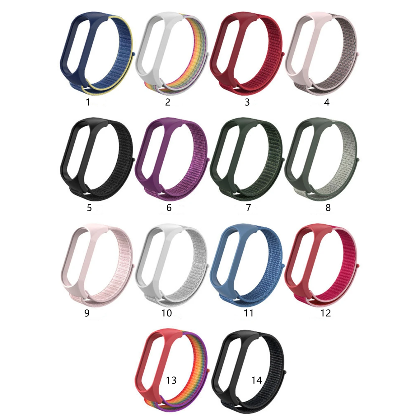 Watchband for Xiaomi Mi Band 7 & 6 & 5 Strap Nylon Loop Sport Watch Band Soft Wrist Bezel Frame For bracelet Miband 7/6/5