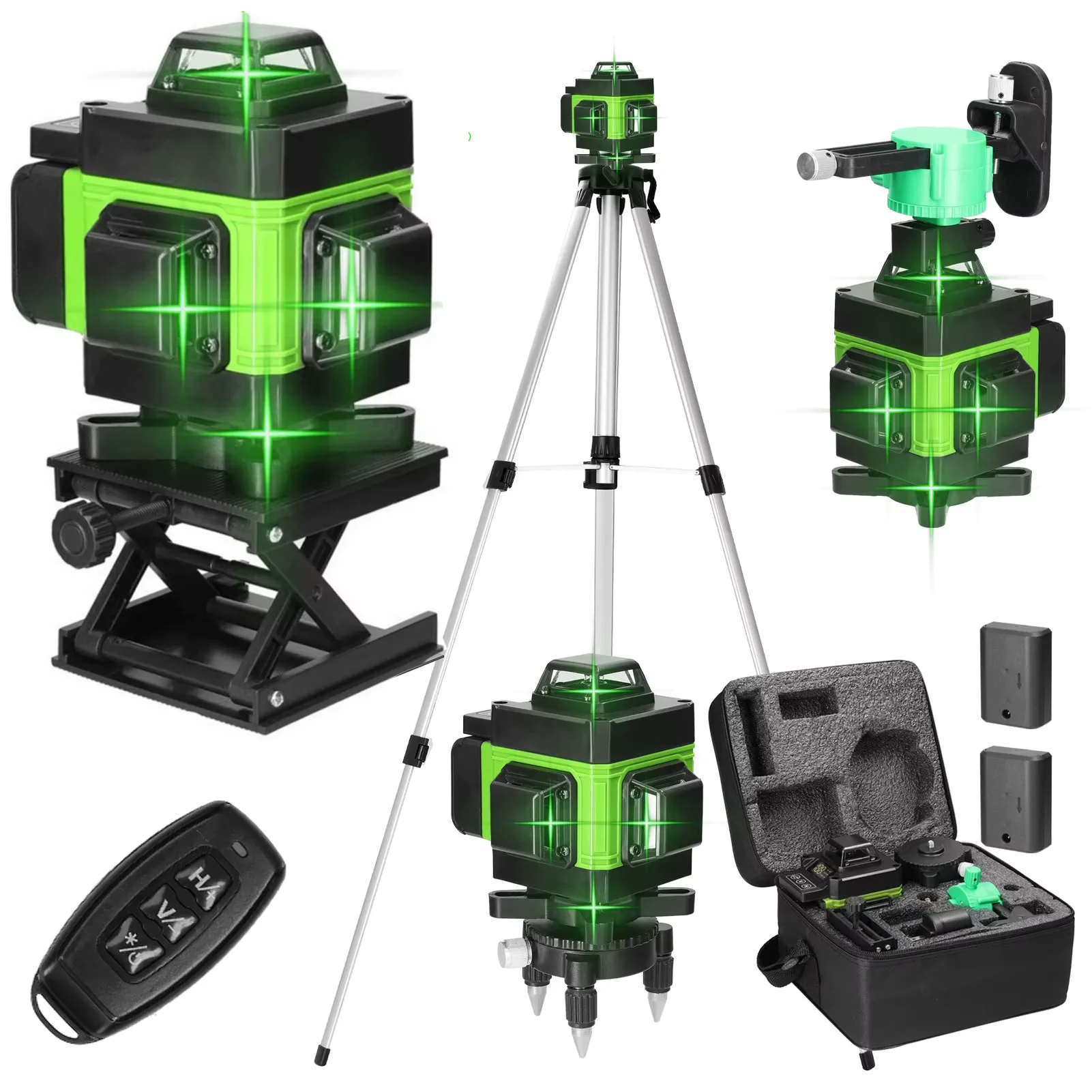 Livella Laser a Treppiede a 16 Linee Professionale Orizzontale e Verticale 3 ° Strumento di autolivellamento automatico