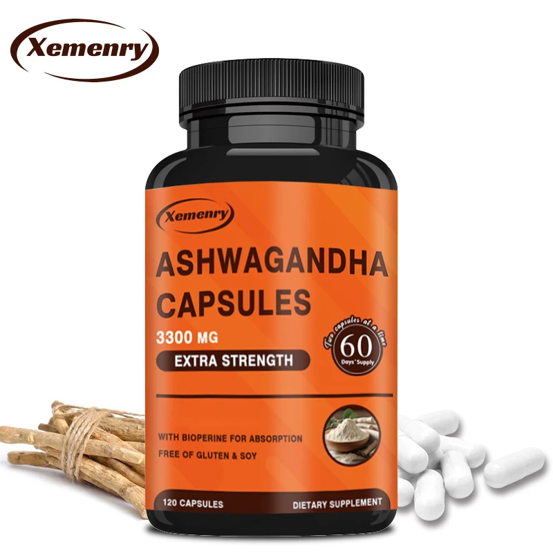 Ashwagandha Supplement - Supports Sleep, Relieves Stress, Provides Positive Mood and Memory - 120 Capsules