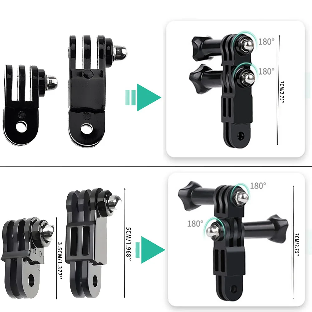 Pivot Arm Long & Short Adjust Arm Straight Joints Convert Mount for SJCAM Yi GoPro Hero 13 12 DJI Osmo Action 5 Pro Accessories