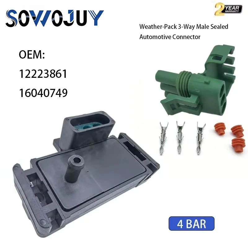 4 Bar MAP Sensor 12223861 Turbo Boost Pressure Deflector For GM Chevy Silverado GMC Sierra LSX LS1 LS3 Pontiac Pontiac G8