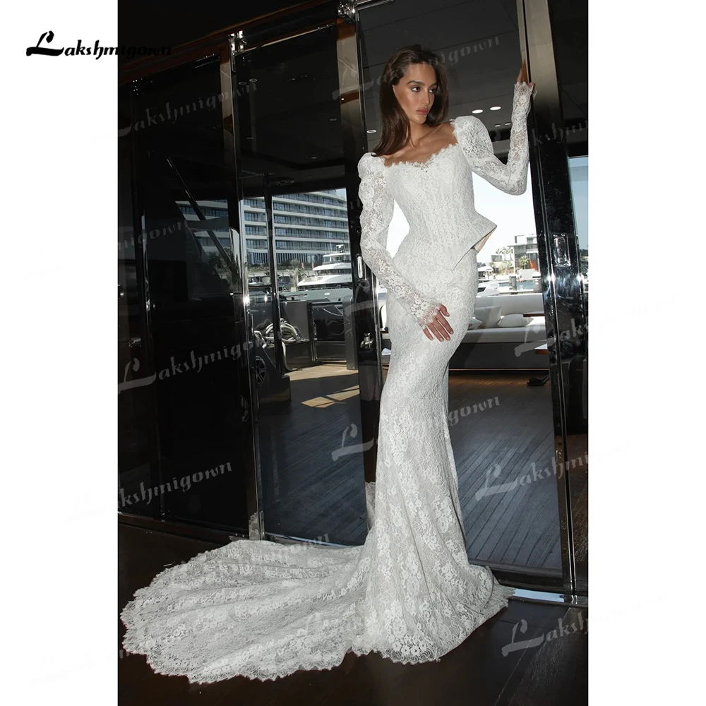 فاخر الحبيب مشد انفصال تنورة ثلاثية الأبعاد الزهور كامل الدانتيل الأورجانزا فستان الزفاف مخصص vestidos de novia رداء دي mariée