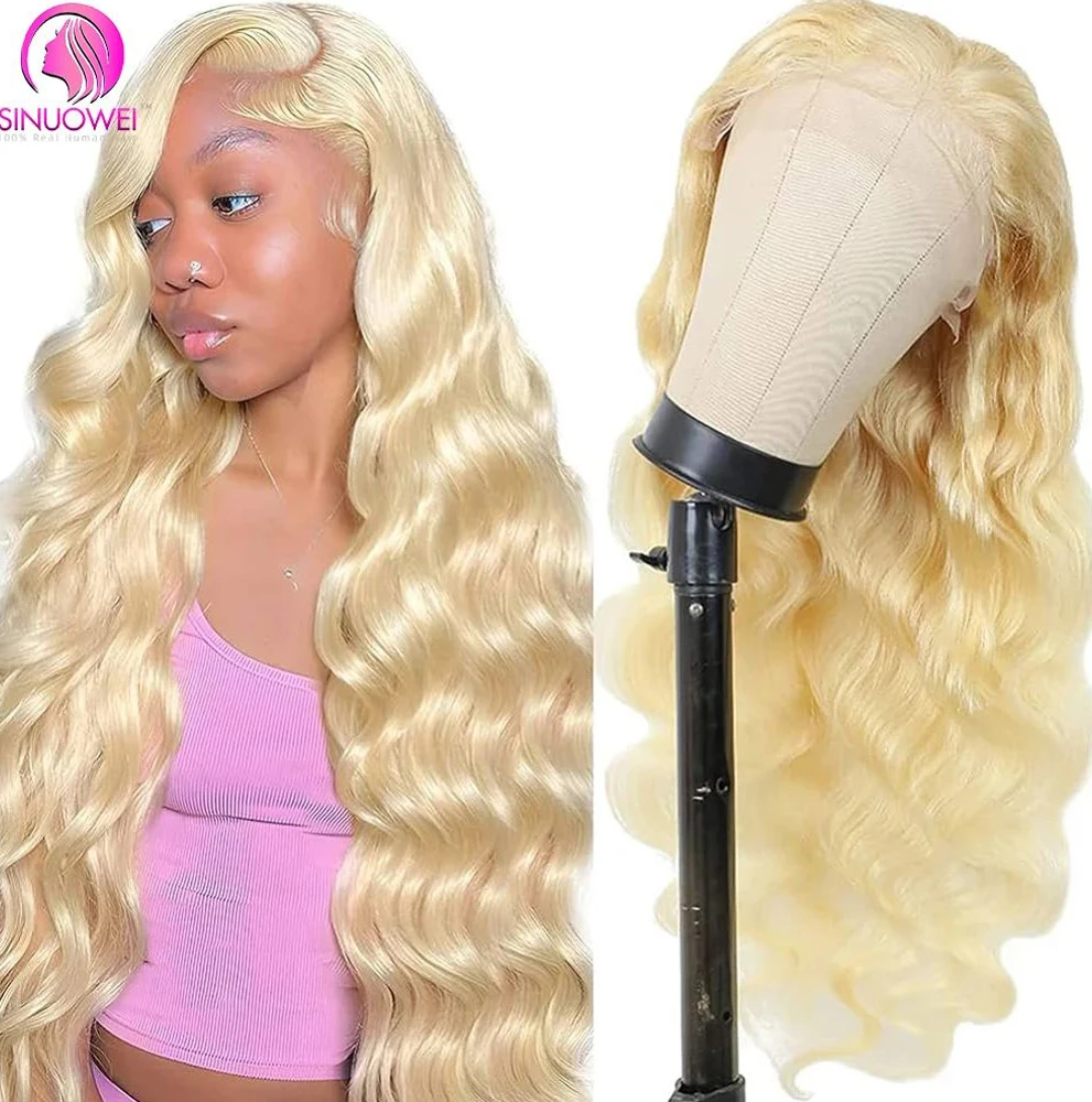 

13x6 Body Wave 613 Honey Blonde Lace Front Human Hair Wig Remy Brazilian Colored 13x4 Transparent Lace Frontal Wigs for Women