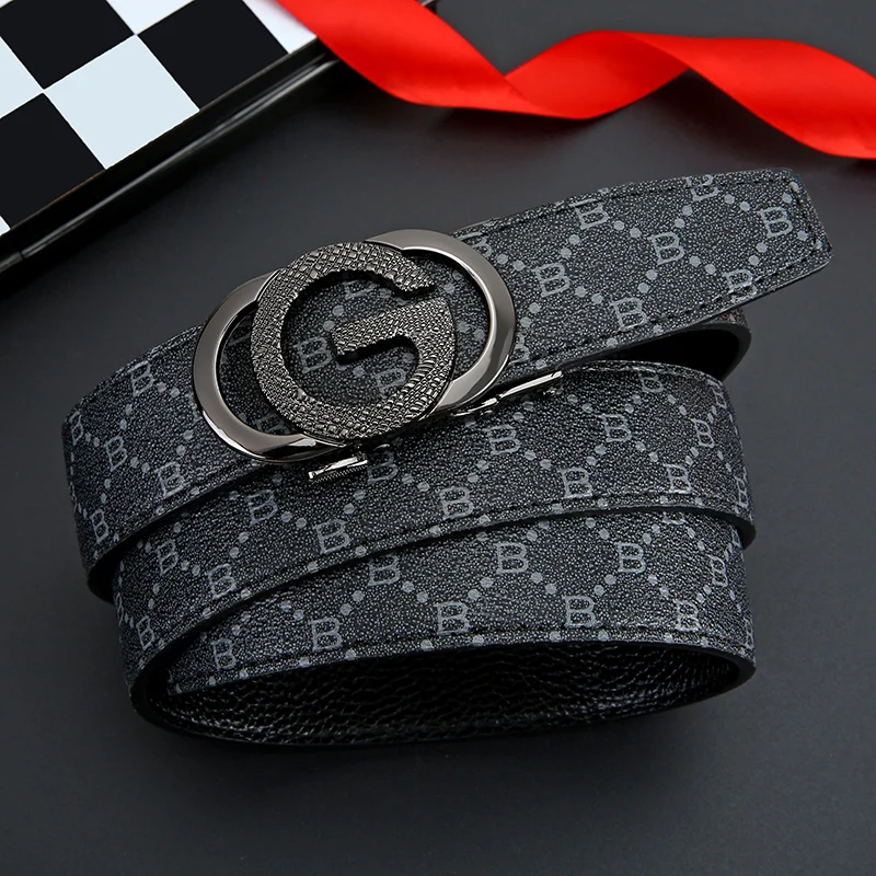 Hochwertiger Herren-Gürtel aus echtem Leder und Rindsleder, modischer, lässiger Luxusgürtel für Herren, Jeans-Gürtel, vielseitiges Design, Herrengürtel – Detail 2