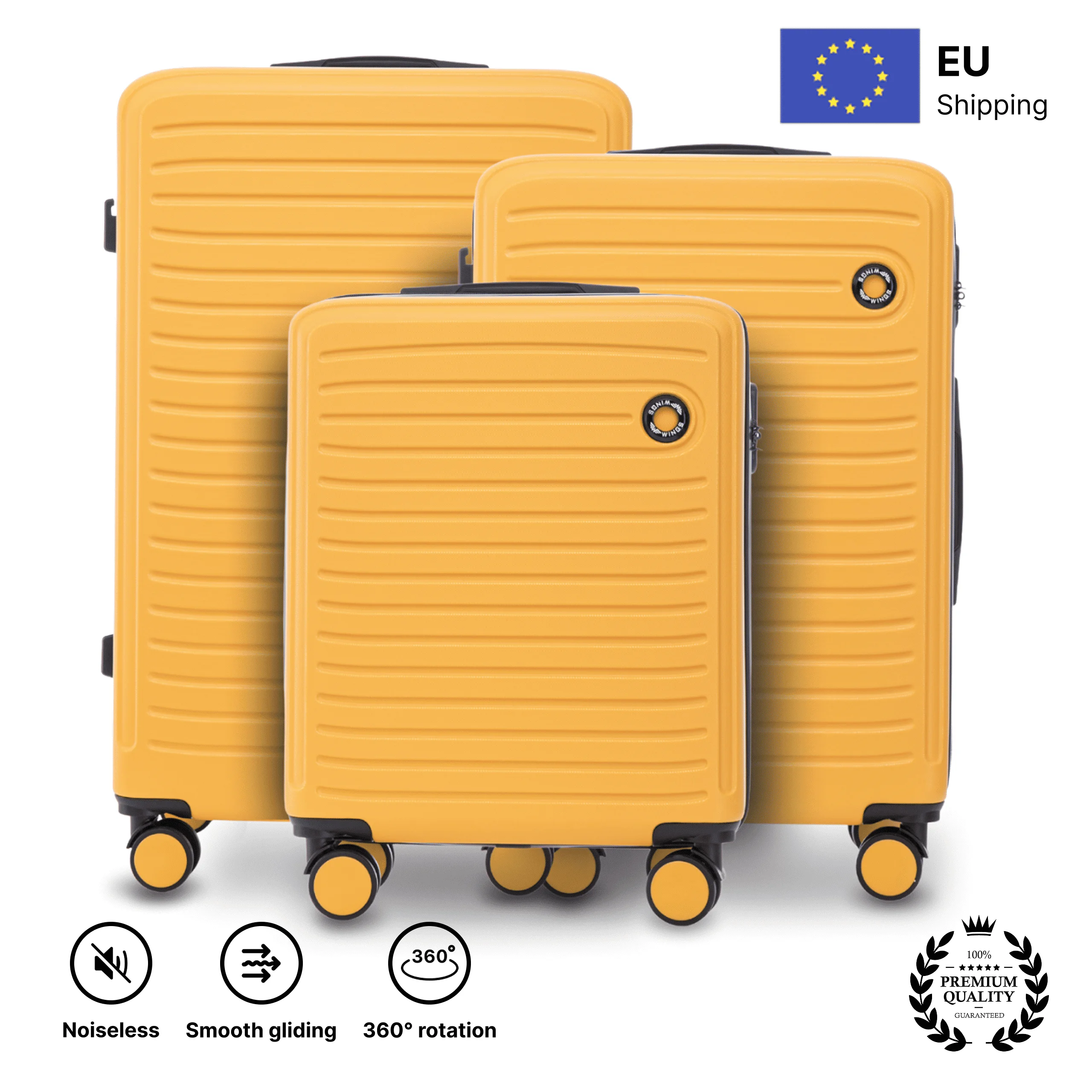 Zestaw walizek bagaż 3 szt ABS+ COOT(28"/24"/20") Wytrzymałe | Kółka 360 | Szyfrowany Zamek | Podróżna Kabinowa, Duża i Średnia | wymiary około 75 x 50 x 30 cm / 64,5x44x26,5 cm / 55 x 40 x 20 cm |