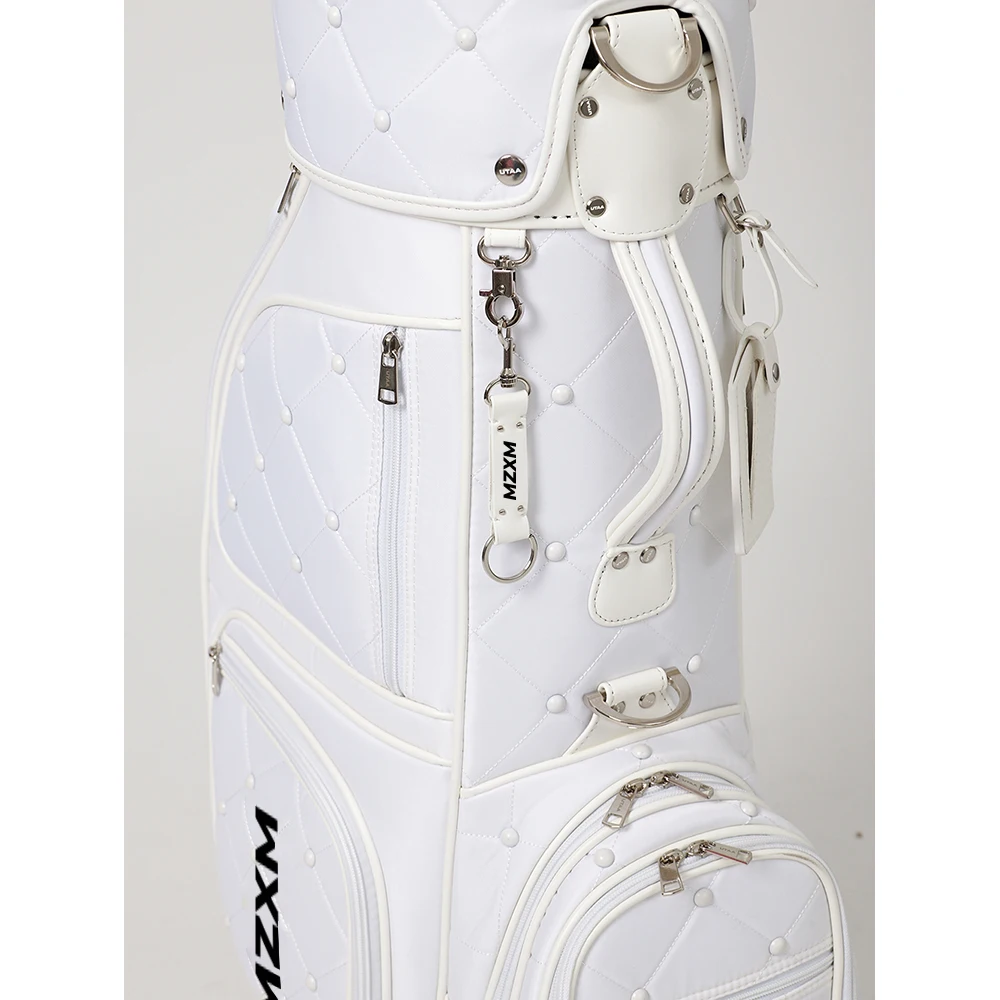 2024 Golf Bag with Special Quality of New Golf Brand Light-weight Golf Caddy PU Bag White Color 2 Covers 4 ways Golf Club Bag