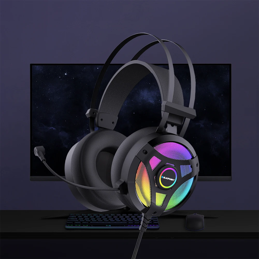 Blaupunkt 7.1 قناة إلغاء الضوضاء الطاقة الاهتزاز RGB سماعة الألعاب BLP-GM501 LED ألعاب الكمبيوتر سماعات صوت غامرة التسليم في نفس اليوم #6