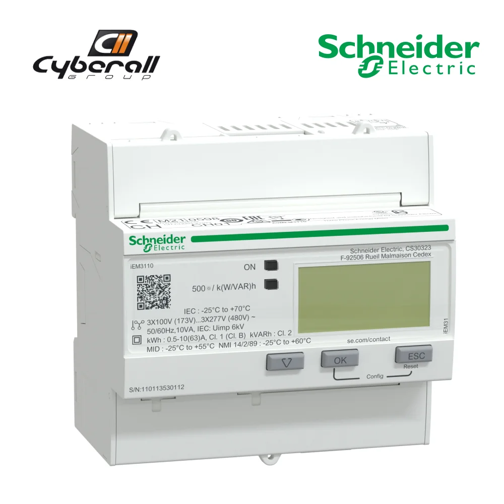 Schneider Electric-Cyberall-three phase energy meter Acti9 IEM3110 63A 100-277V 3 poles reference: