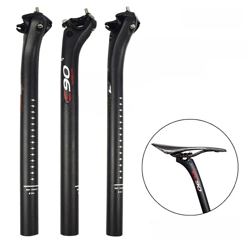 AliExpress NONE EC90 Bike Seatpost Carbon Seatpost Lightweight Mountain Bike Seatpost Professional Break Wind Bike seat post