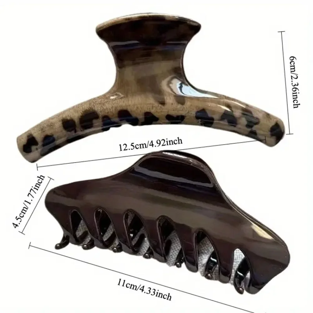 2Pcs/set Elegant Large Size Shark Clip Hair Claw for Women - Large Capacity, Non-Slip Grip, Strong Hold for Thick Hair image 2